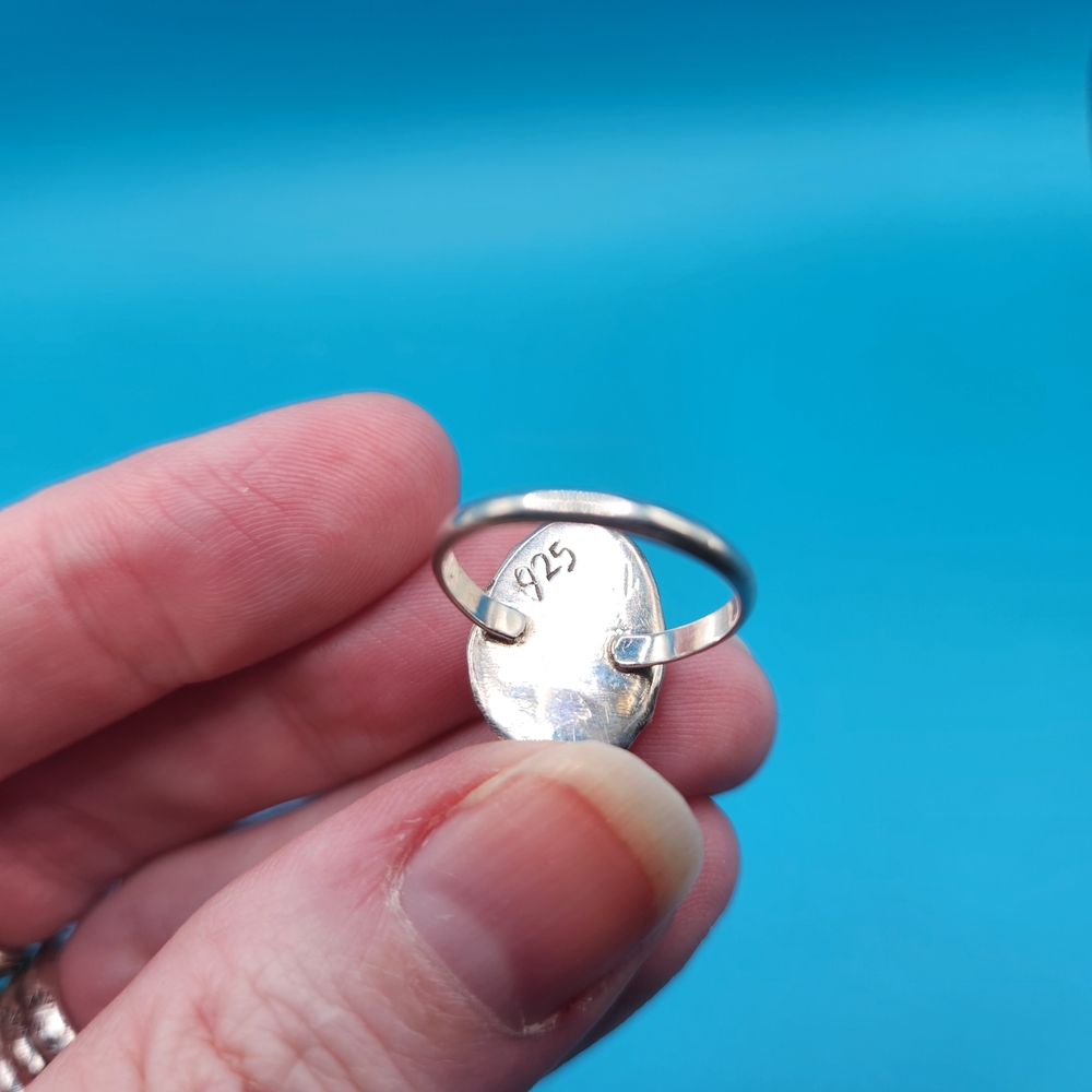 Kingman Turquoise Sterling Silver Ring - image 5